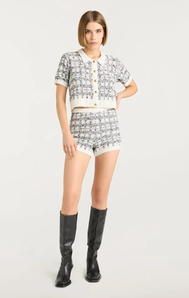 Women Adalee Cropped Cardigan Blackwhite Cinq Sept Sweaters and Knits