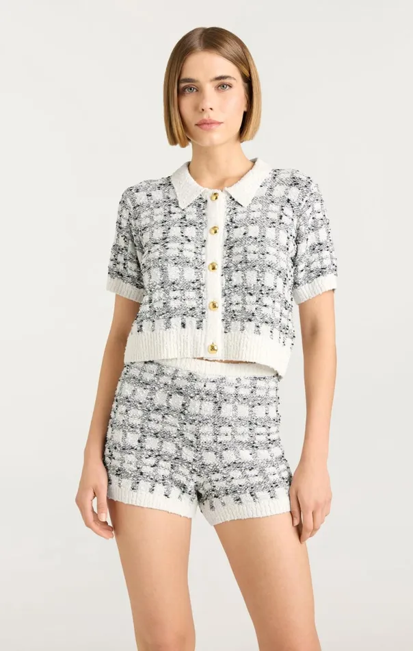Women Adalee Cropped Cardigan Blackwhite Cinq Sept Sweaters and Knits