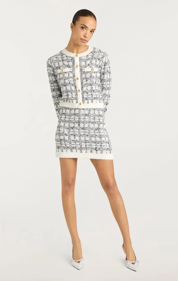 Women Adalee Mini Skirt Blackwhite Cinq Sept Sweaters and Knits
