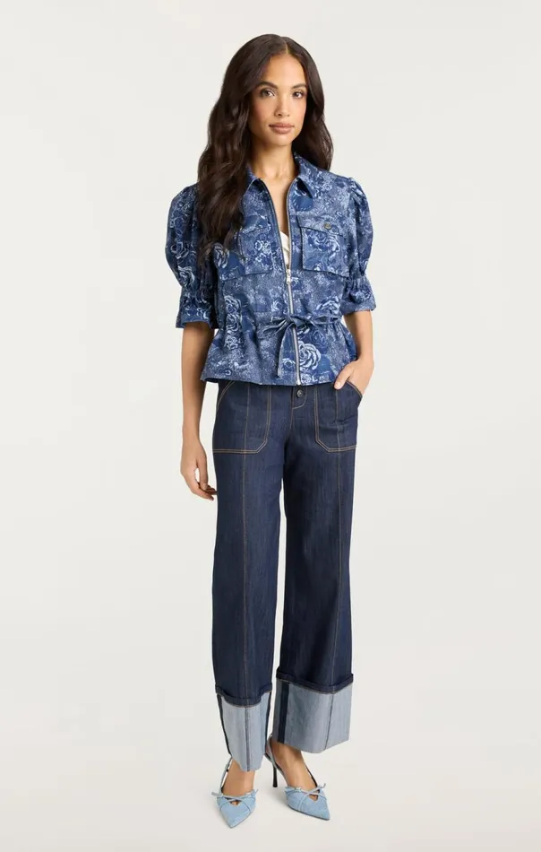 Women Adie Jacket Indigomulti Cinq Sept Denim