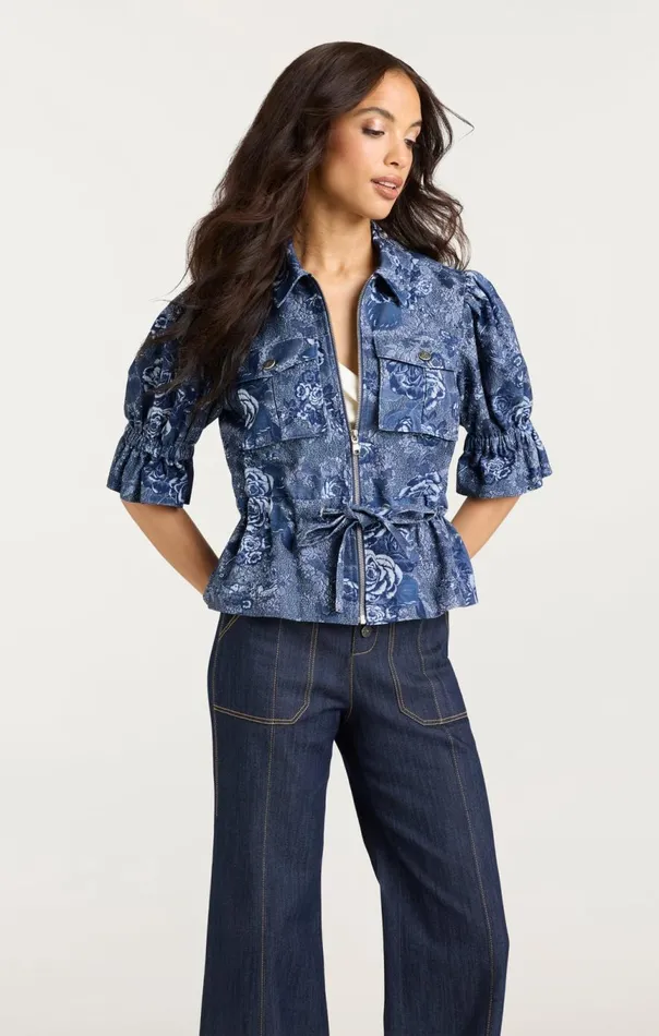 Women Adie Jacket Indigomulti Cinq Sept Denim