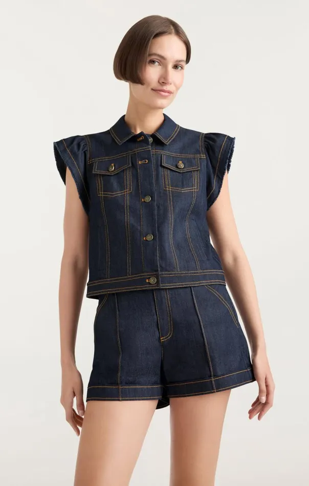 Women Adley Vest Indigo Cinq Sept Jackets