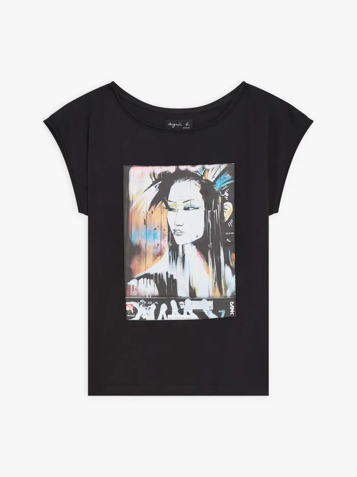 Women Agns B Artist039s Collection Black Cotton Jersey Artist Dan Kitchener Fragile Tshirt