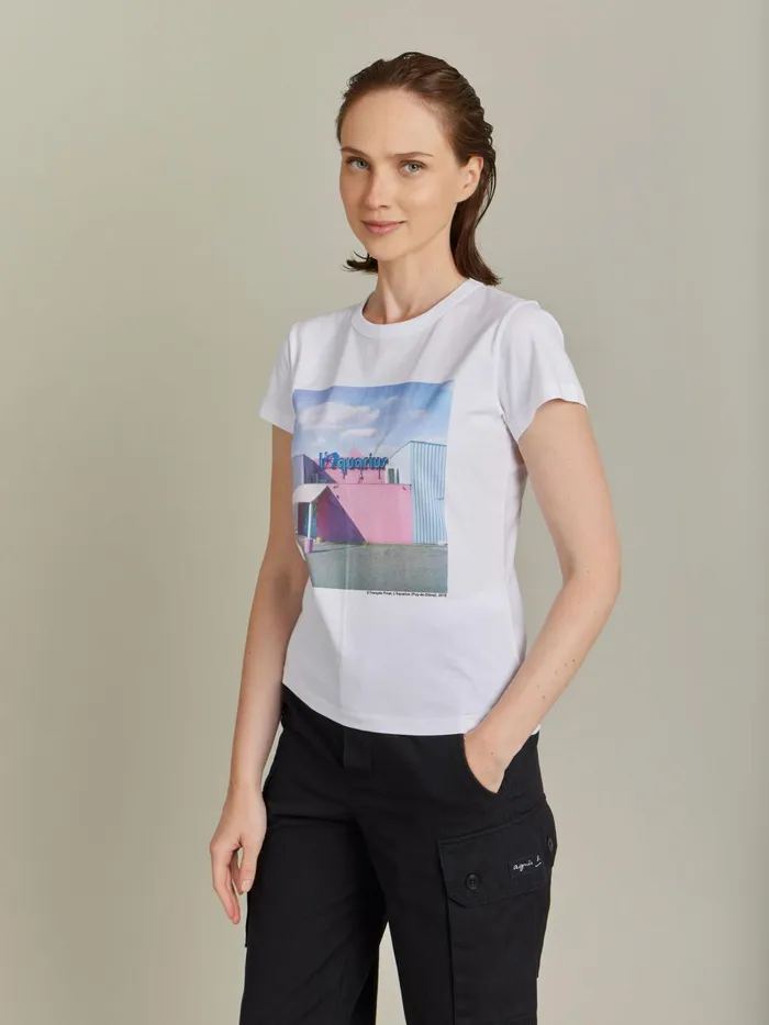 Women Agns B Artist039s Collection White Cotton Jersey Brando Tshirt Artist Franois Prost