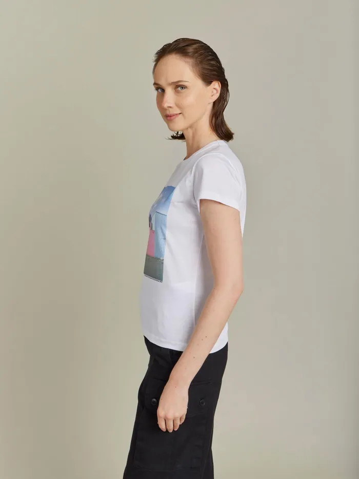 Women Agns B Artist039s Collection White Cotton Jersey Brando Tshirt Artist Franois Prost