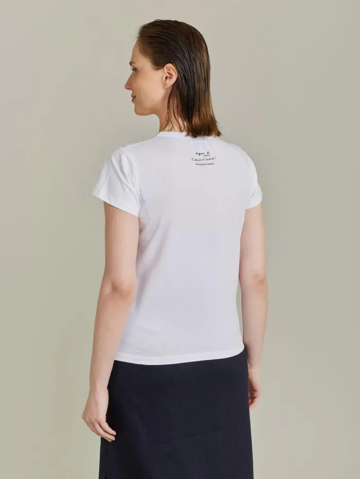 Women Agns B Artist039s Collection White Cotton Jersey Brando Tshirt Artist Franois Prost