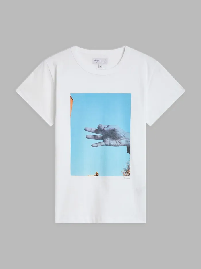Women Agns B Artist039s Collection White Cotton Jersey Screenprinted Brando Tshirt Women Agns B Artist039s Collection White Cotton Jersey Screenprinted Brando Tshirt