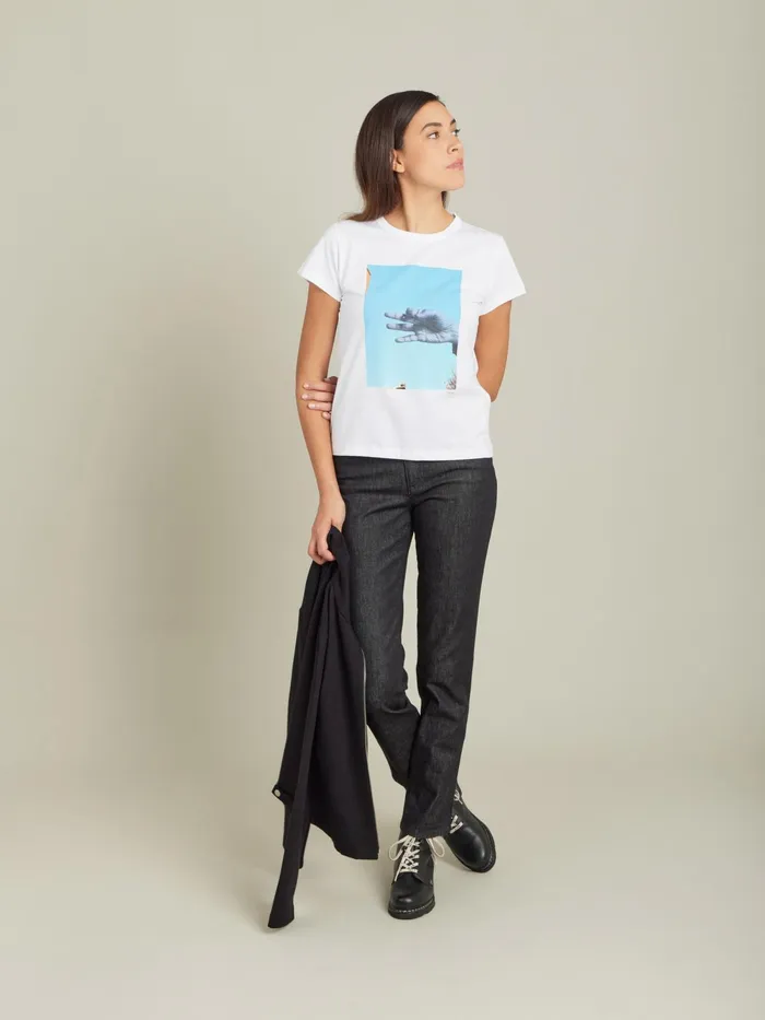 Women Agns B Artist039s Collection White Cotton Jersey Screenprinted Brando Tshirt