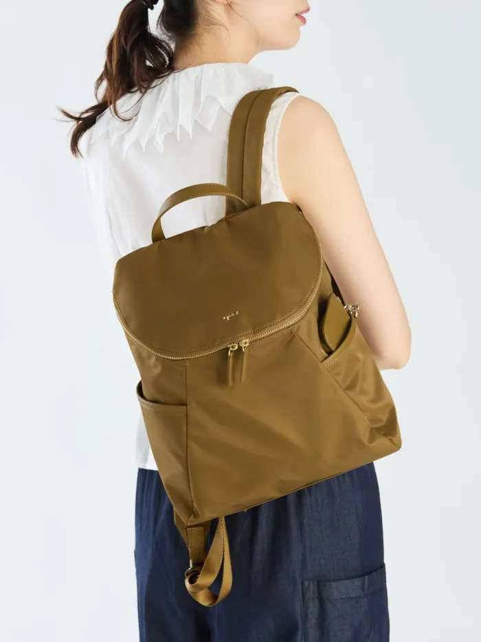 Women Agns B Backpacks Brown Nylon Backpack