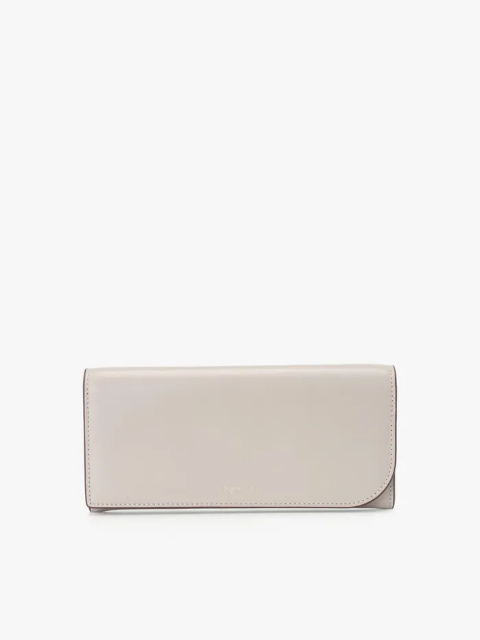 Women Agns B Bags Beige Long Leather Wallet