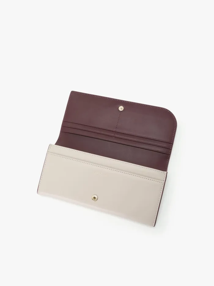 Women Agns B Bags Beige Long Leather Wallet