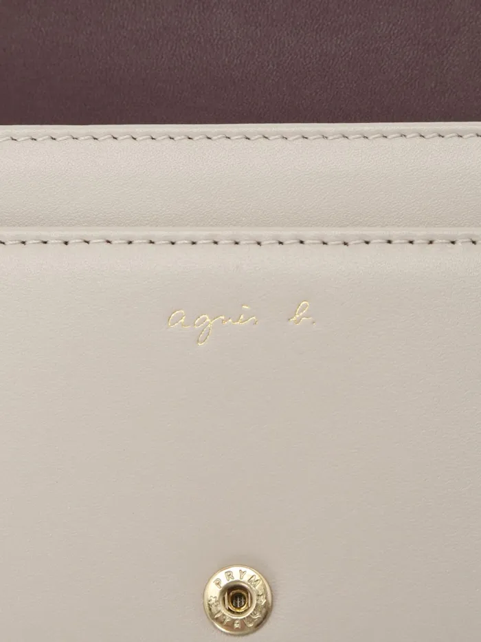 Women Agns B Bags Beige Long Leather Wallet