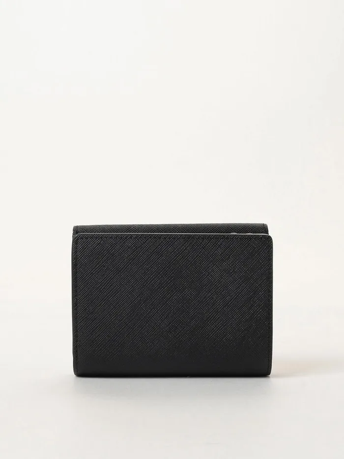 Women Agns B Bags Black Folding Leather Wallet
