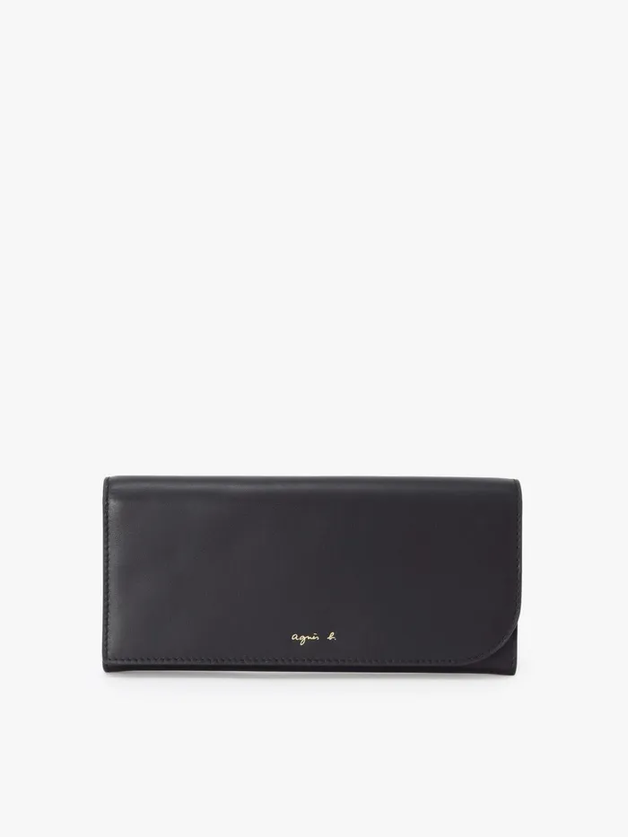 Women Agns B Bags Black Long Leather Wallet