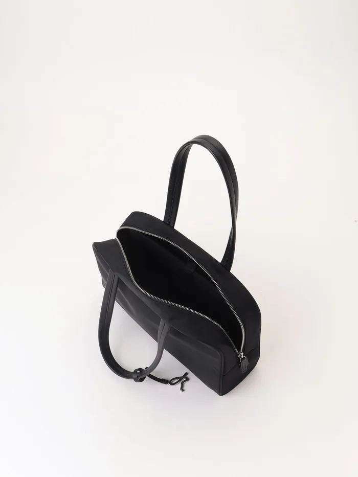 Women Agns B Bags Black Nylon Bag With Leather Handles