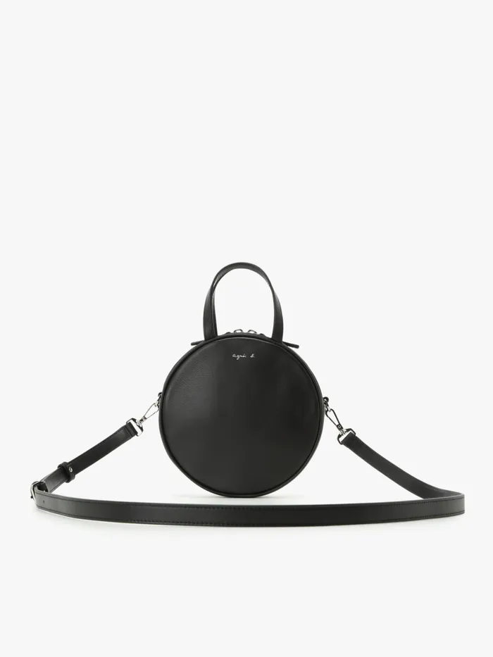 Women Agns B Bags Black Round Leather Bag