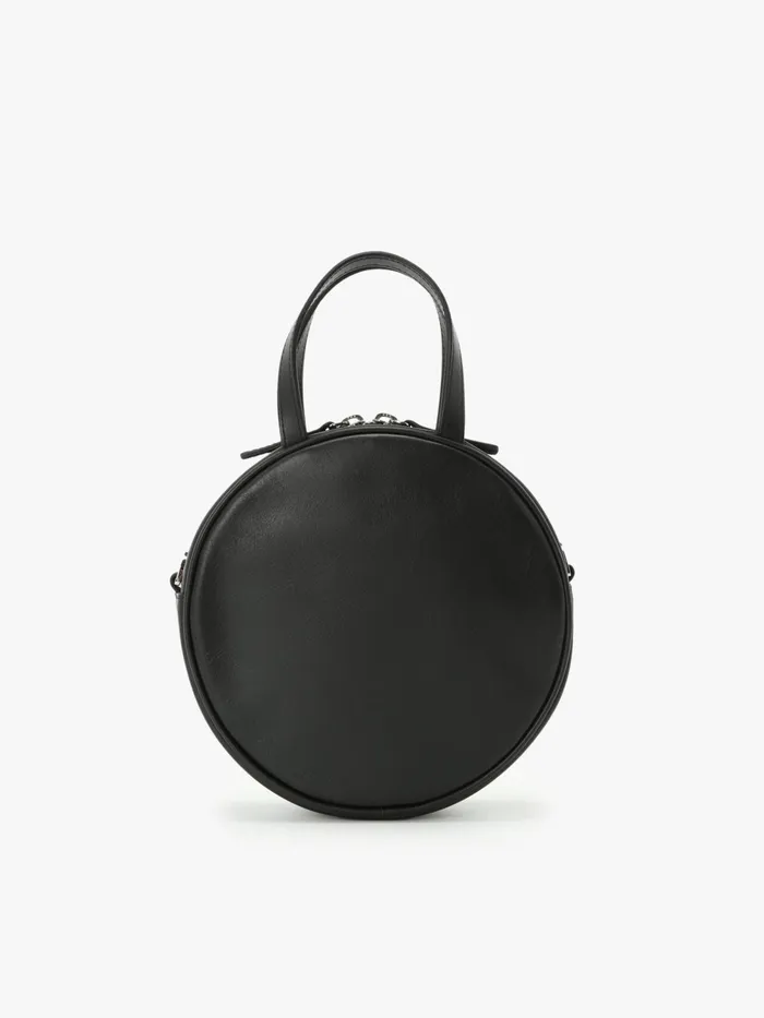 Women Agns B Bags Black Round Leather Bag