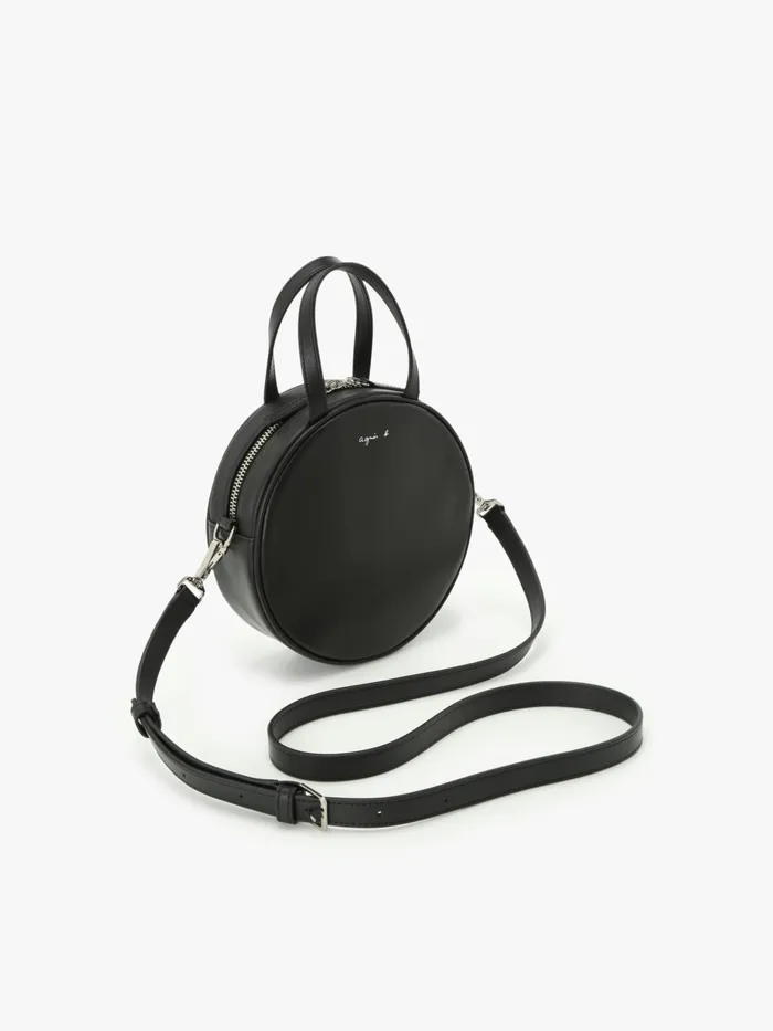 Women Agns B Bags Black Round Leather Bag