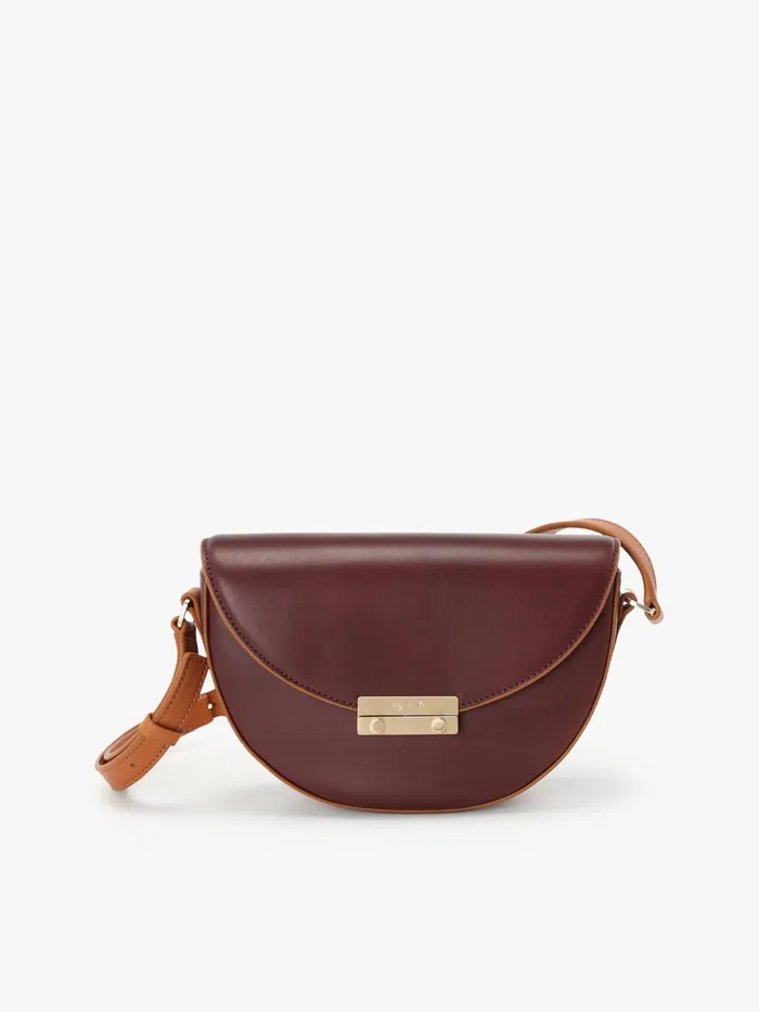 Women Agns B Bags Brown Round Leather Bag