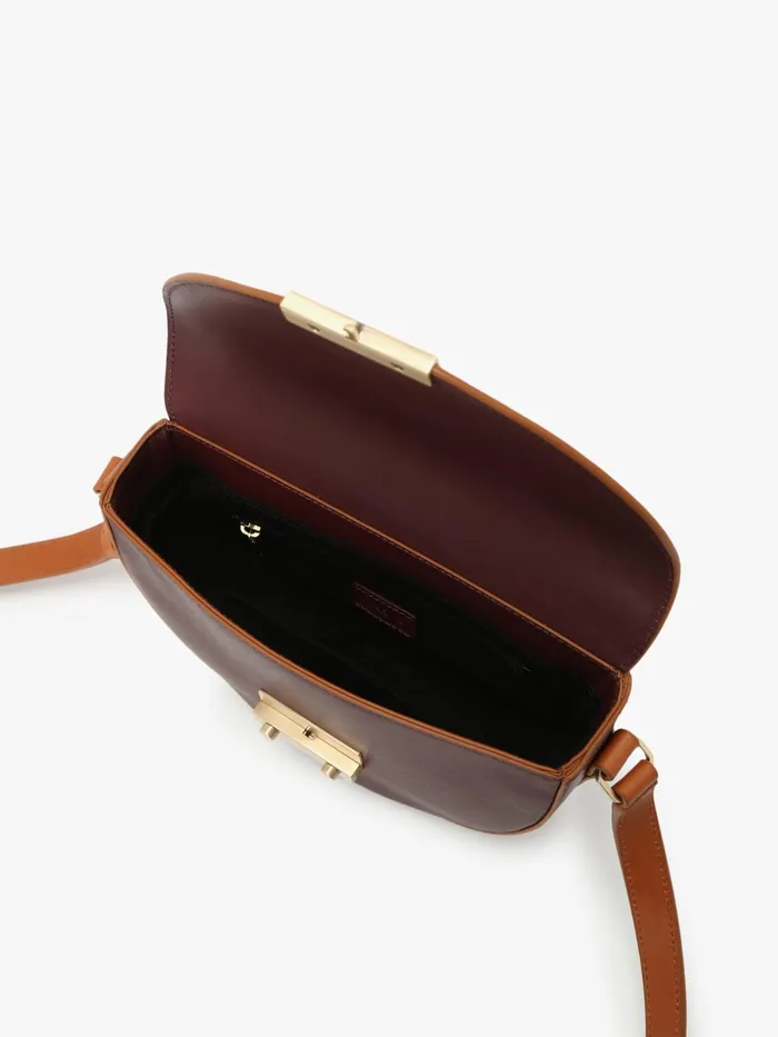 Women Agns B Bags Brown Round Leather Bag