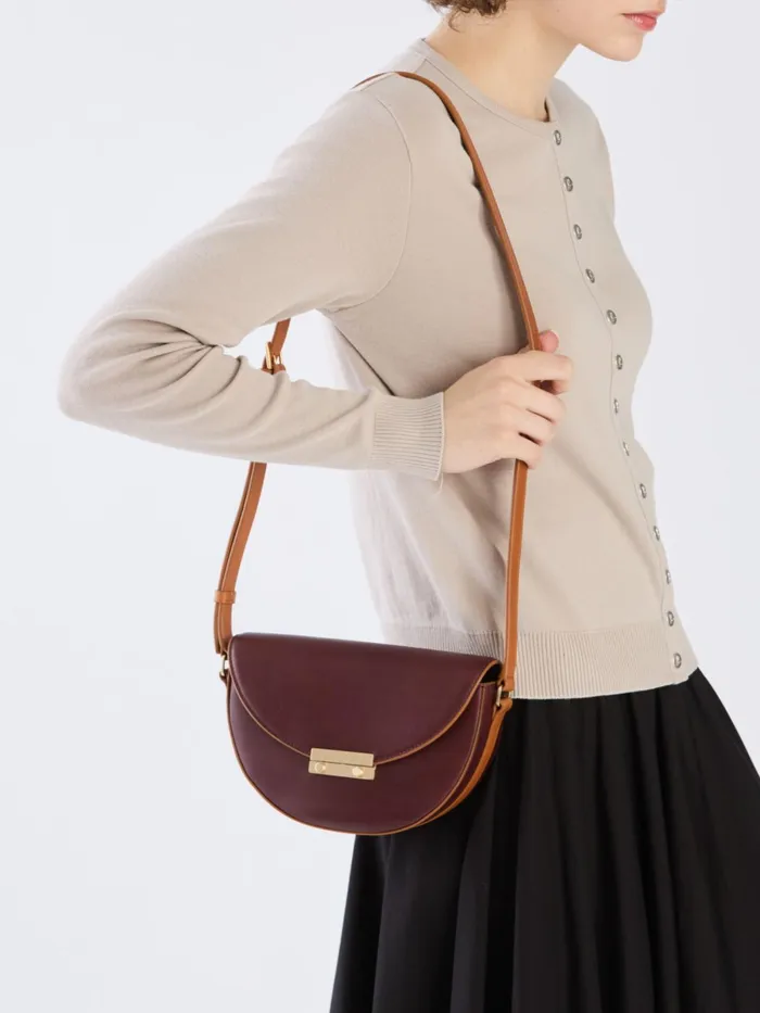 Women Agns B Bags Brown Round Leather Bag