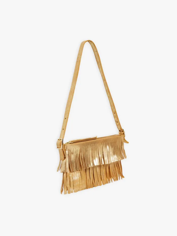 Women Agns B Bags Yellow Gold Leather Carmen Clutch
