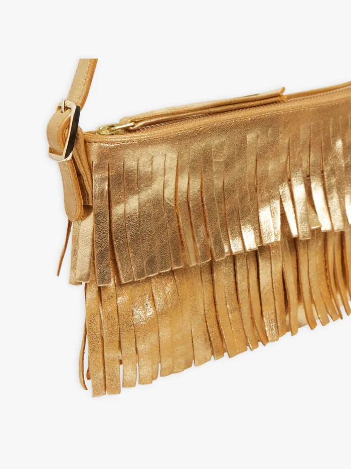 Women Agns B Bags Yellow Gold Leather Carmen Clutch