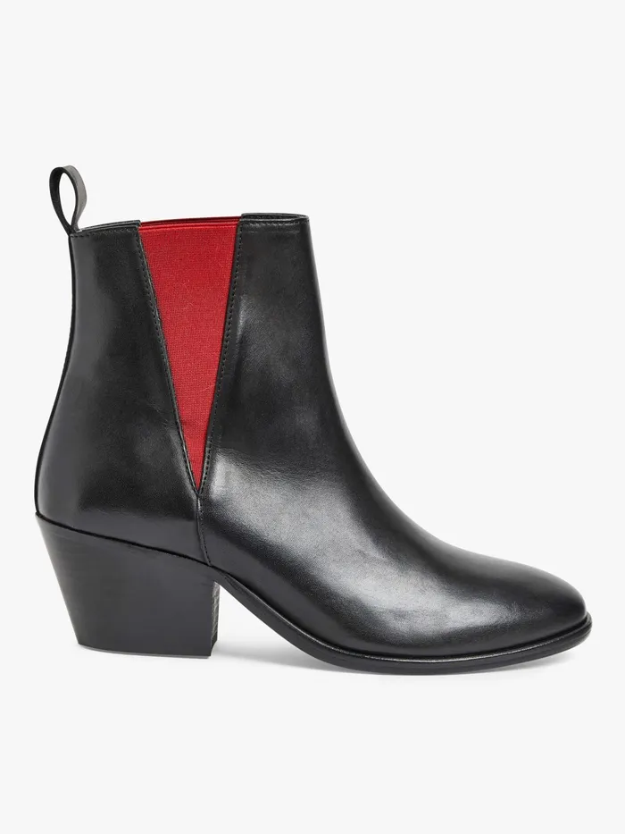 Women Agns B Boots and Ankle Boots Black And Red Victoria Rock Boots