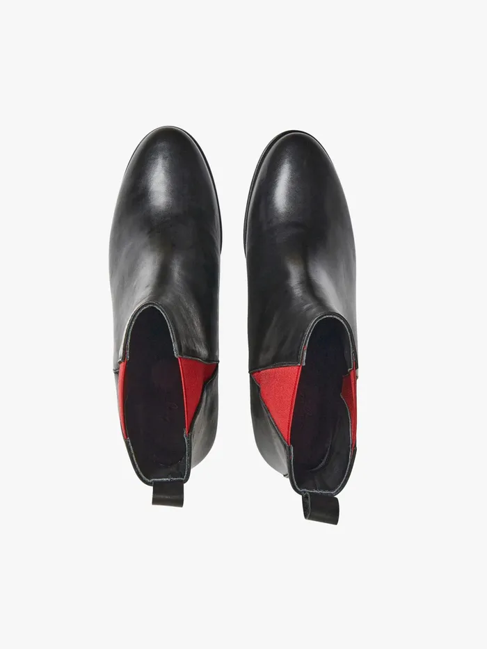 Women Agns B Boots and Ankle Boots Black And Red Victoria Rock Boots