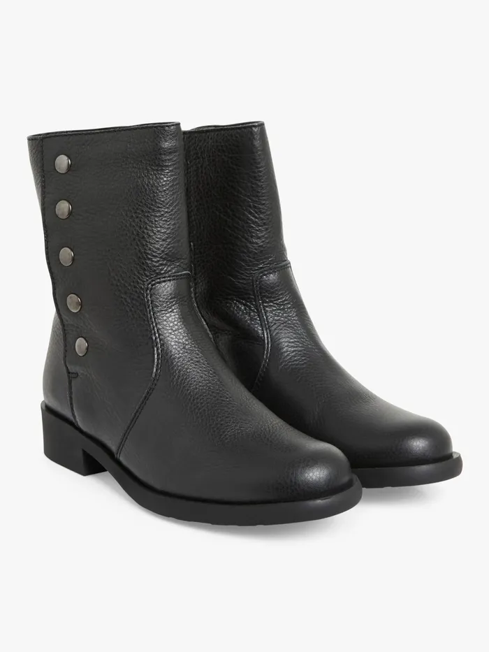 Women Agns B Boots and Ankle Boots Black Leather New Pression Boots