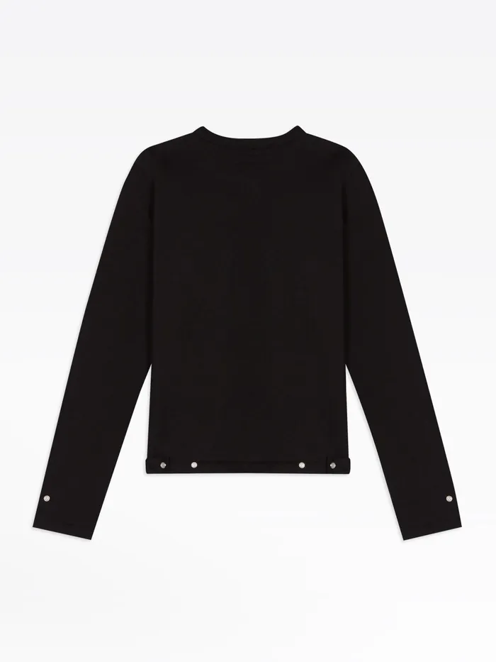 Women Agns B Cardigans Black Cotton Fleece Rosana Snap Cardigan