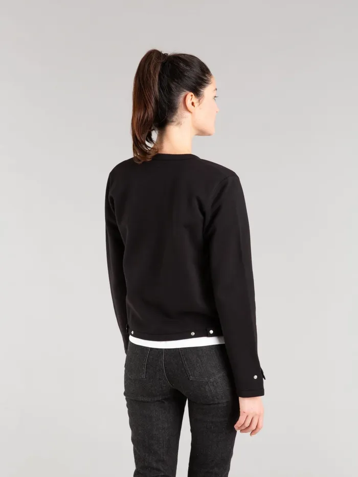 Women Agns B Cardigans Black Cotton Fleece Rosana Snap Cardigan