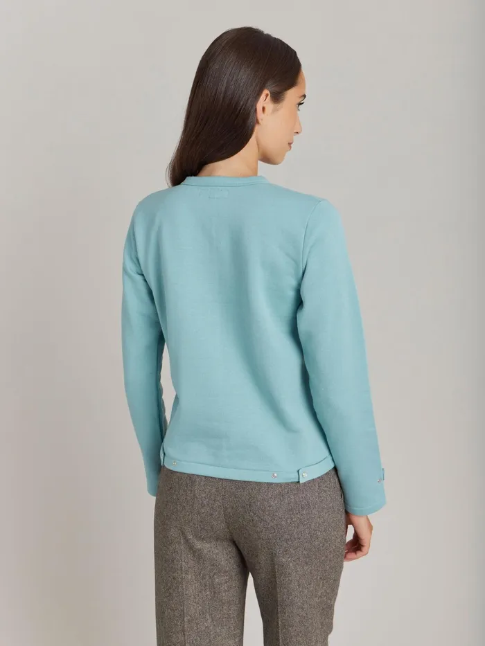 Women Agns B Cardigans Blue Cotton Fleece Snap Rosanna Cardigan