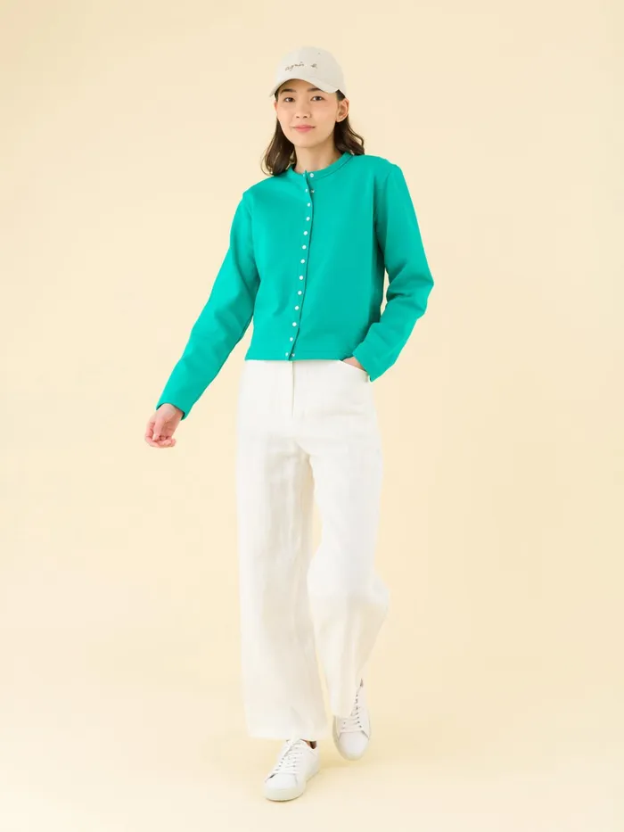 Women Agns B Cardigans Green Le Classique Fleece Snap Cardigan