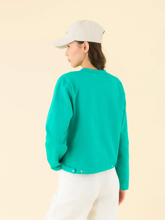 Women Agns B Cardigans Green Le Classique Fleece Snap Cardigan