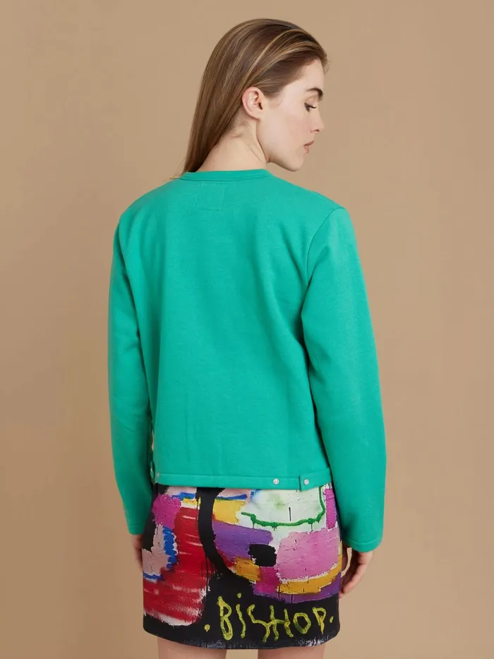 Women Agns B Cardigans Green Le Classique Fleece Snap Cardigan