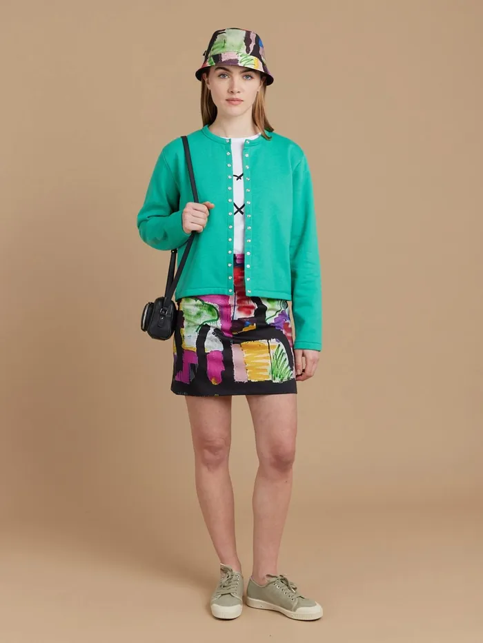 Women Agns B Cardigans Green Le Classique Fleece Snap Cardigan