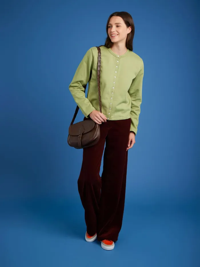 Women Agns B Cardigans Khaki Le Classique Fleece Snap Cardigan