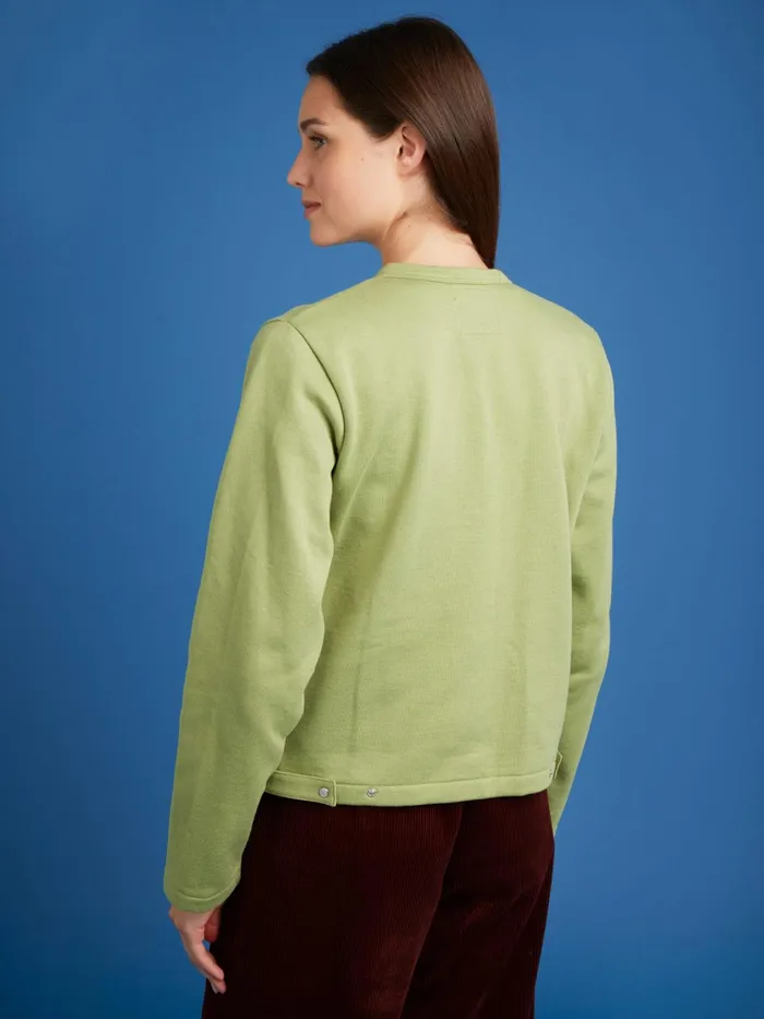 Women Agns B Cardigans Khaki Le Classique Fleece Snap Cardigan