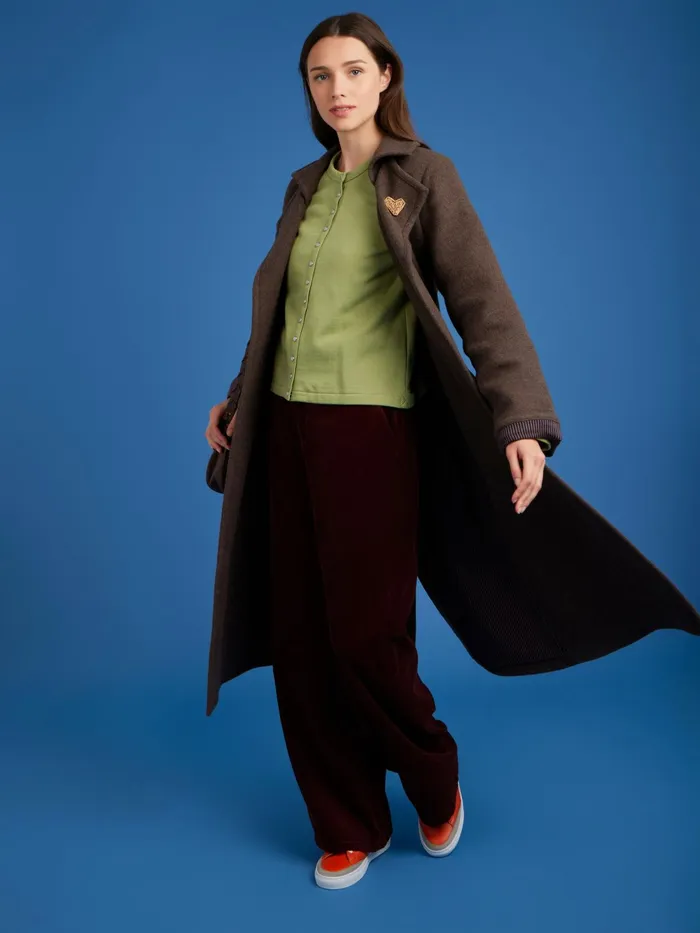 Women Agns B Cardigans Khaki Le Classique Fleece Snap Cardigan