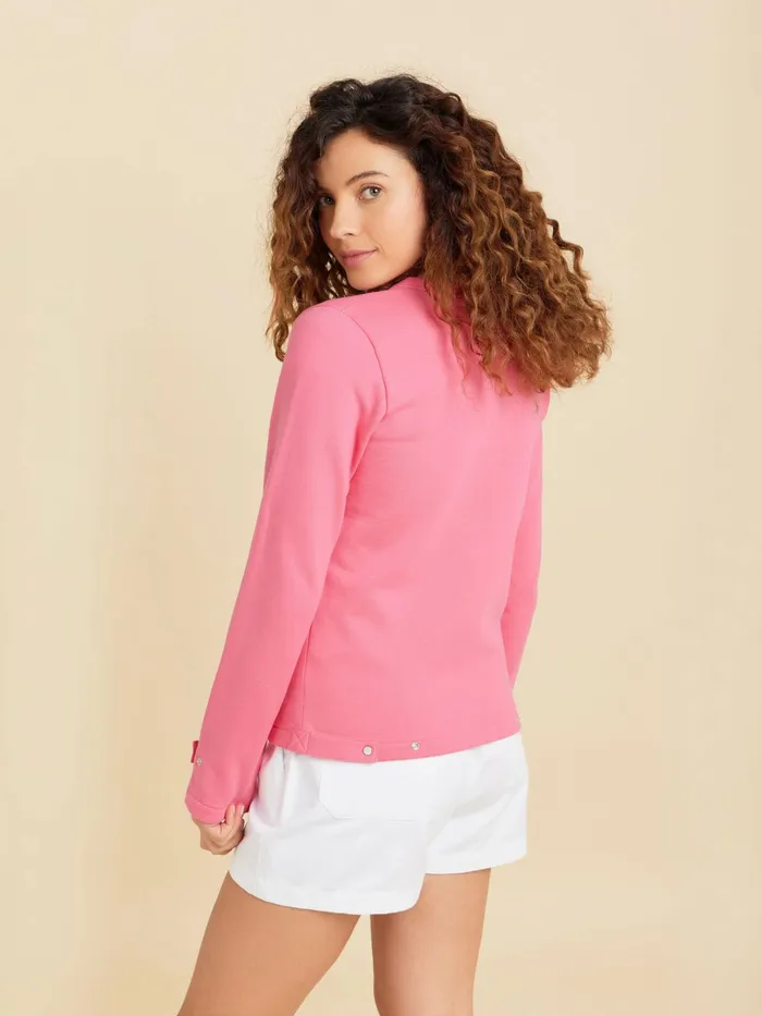 Women Agns B Cardigans Pink Cotton Fleece Rosana Snap Cardigan