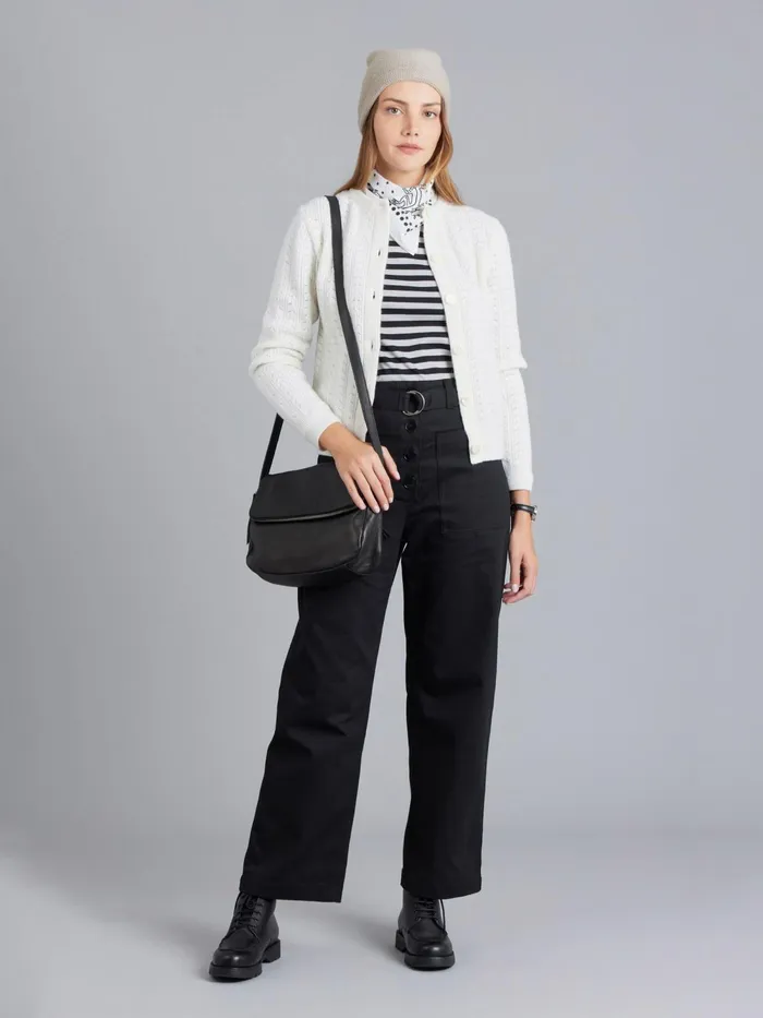 Women Agns B Cardigans White Pointelle Wool Cardigan