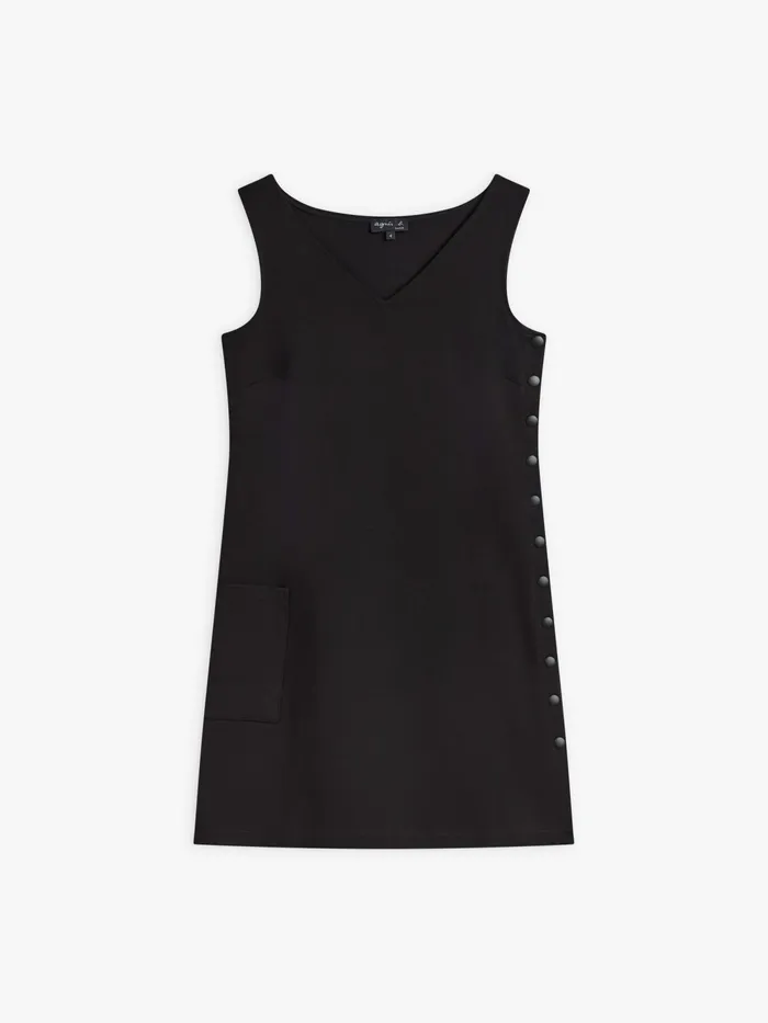 Women Agns B Dresses Black Cotton Snap Dress