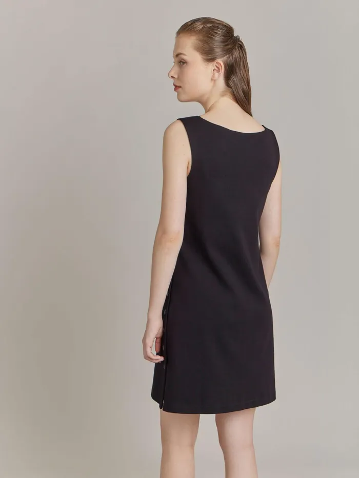 Women Agns B Dresses Black Cotton Snap Dress