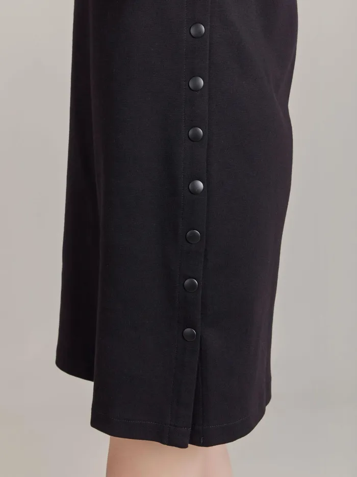 Women Agns B Dresses Black Cotton Snap Dress