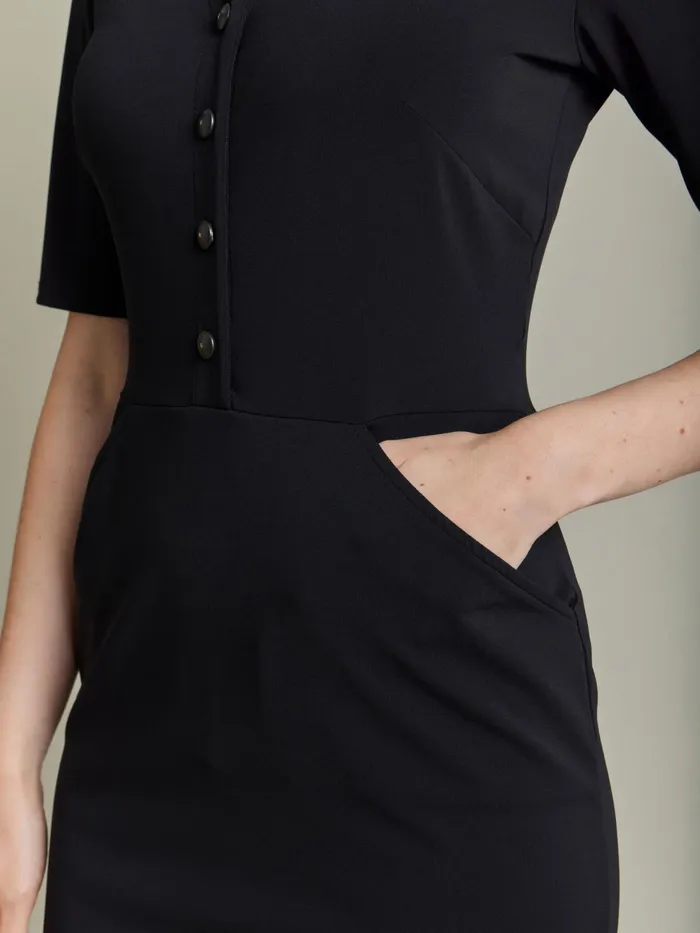 Women Agns B Dresses Black Crpe Polyamide Victoria Sheath Dress