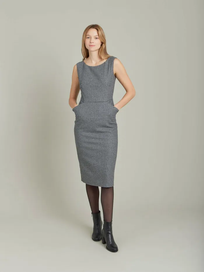 Women Agns B Dresses Black Houndstooth Vitti Sheath Dress