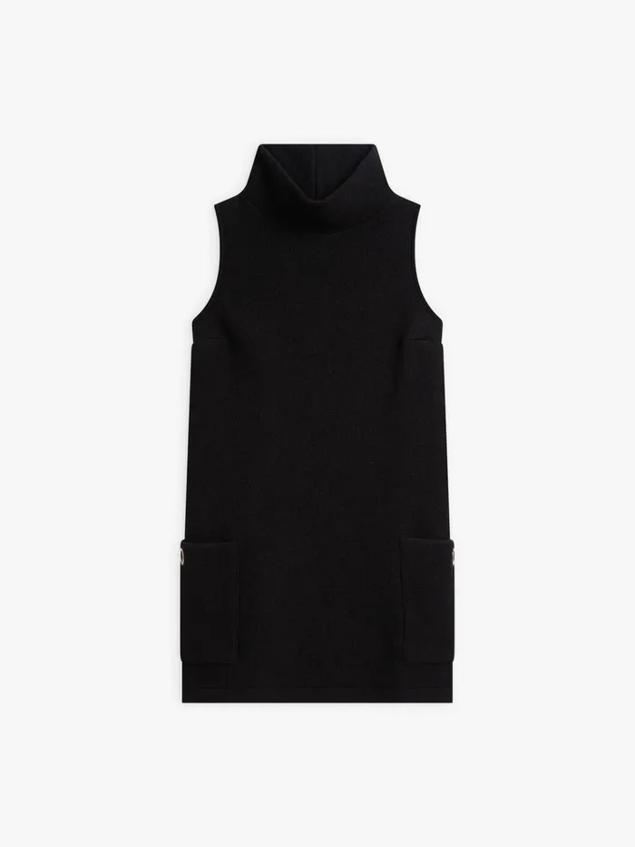 Women Agns B Dresses Black Merino Boiled Wool Maori Dress