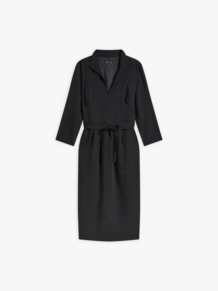 Women Agns B Dresses Black Polyester Crpe Dress