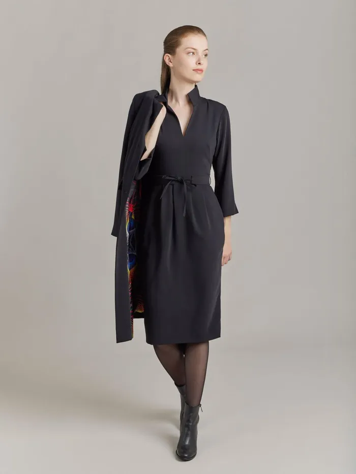 Women Agns B Dresses Black Polyester Crpe Dress